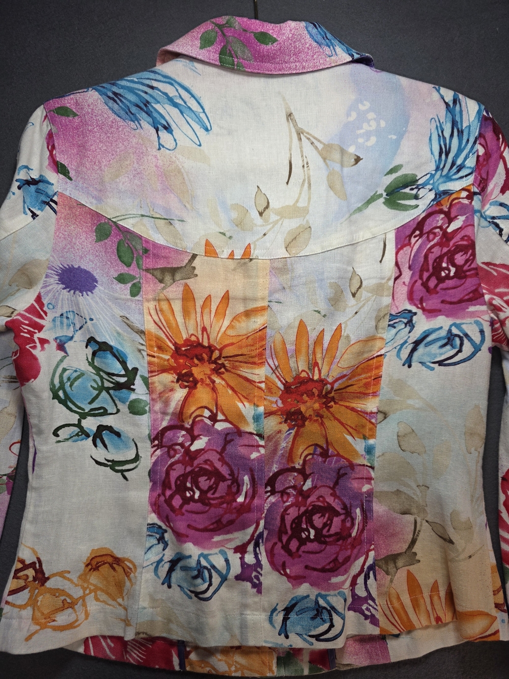 Colorful Floral Button-Front Jacket - Multicolor - Picture 7 of 13